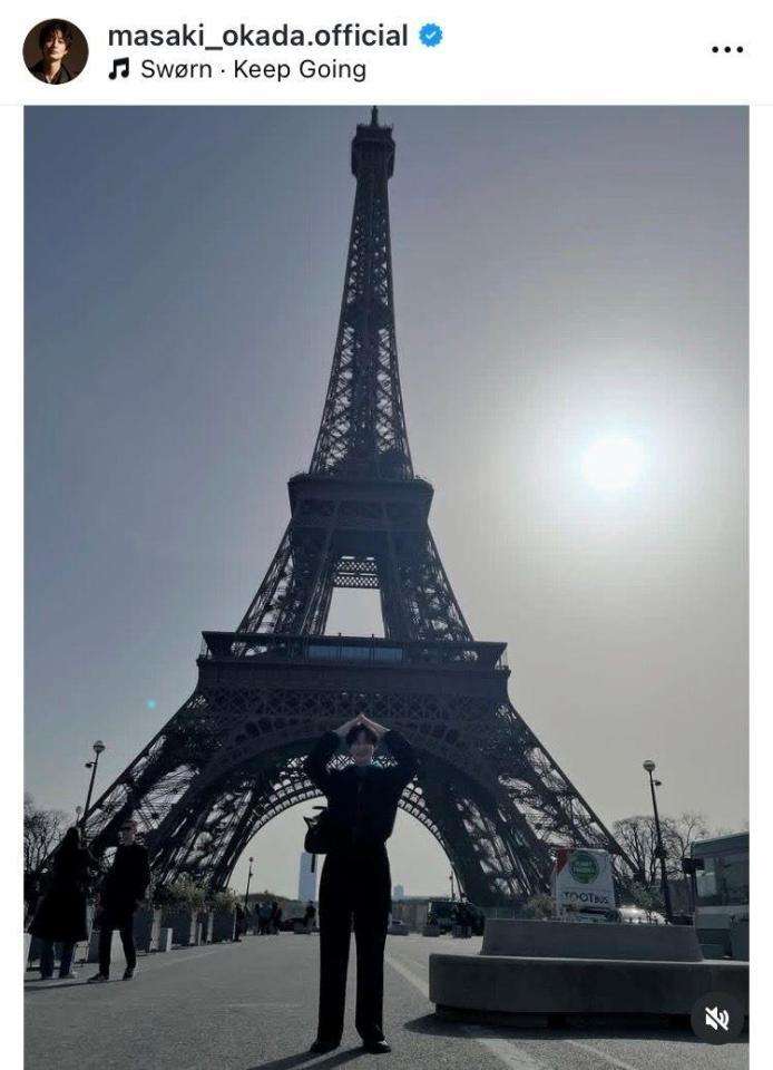 岡田将生が第１子誕生後初投稿「わたくしはパリが好きだ」エッフェル塔＆ルーヴル満喫ショット