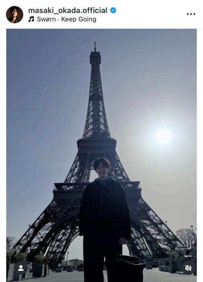 岡田将生が第１子誕生後初投稿「わたくしはパリが好きだ」エッフェル塔＆ルーヴル満喫ショット