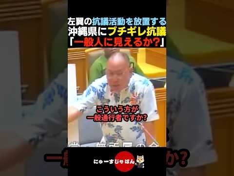 【やる気ゼロ】左翼活動家を放置する沖縄県に議会でブチギレ抗議【自民党/日本保守党/参政党】