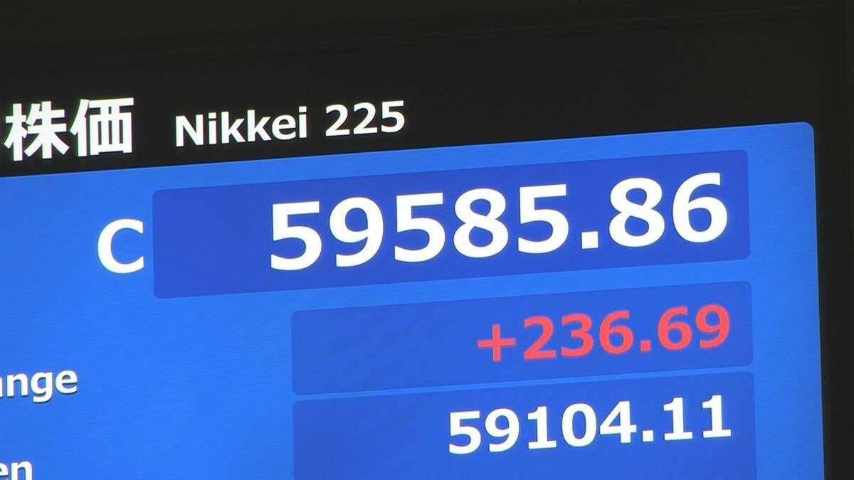 【速報】日経平均 再び過去最高値を更新　終値236円高の5万9585円 | TBS NEWS DIG (1ページ)