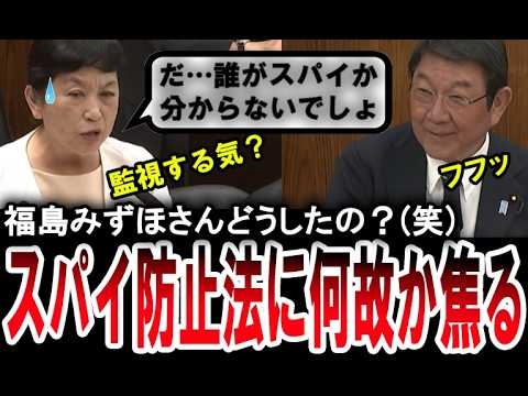 【どうした？福島みずほ】スパイ防止法の制定に何故か焦る社民党の福島みずほｗ【手軽に国会中継】