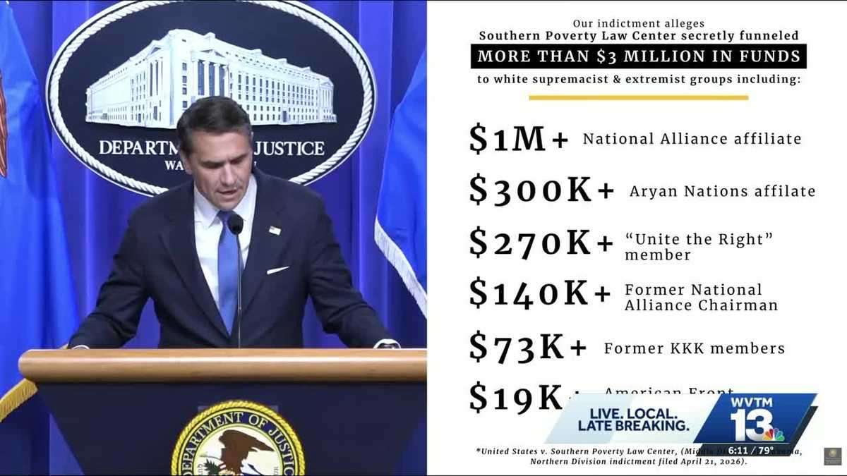 Southern Poverty Law Center indicted on federal fraud charges related to payments to extremist groups