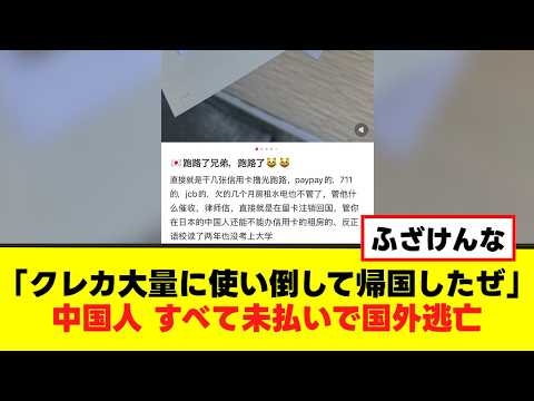 【衝撃】中国人、クレカを大量に使い倒しすべて未払いで国外逃亡の詐欺