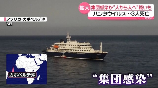 ハンタウイルス“人から人へ”疑いも　クルーズ船で集団感染か…3人死亡（日テレNEWS NNN） - Yahoo!ニュース