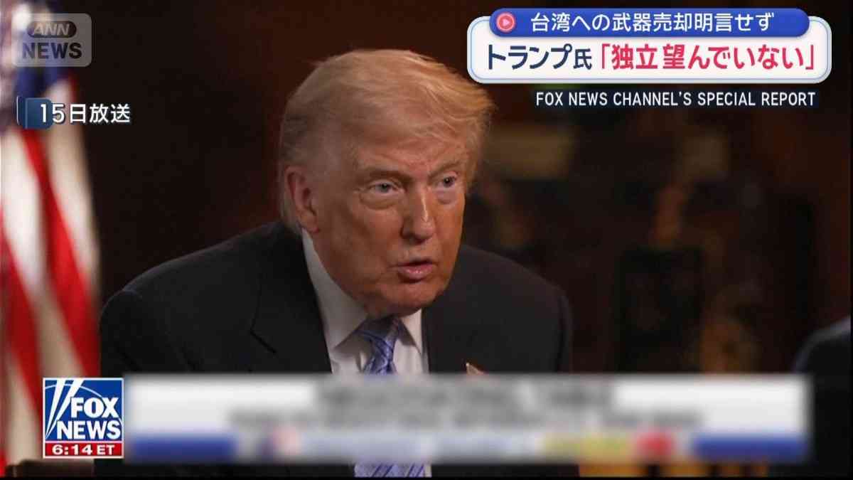 台湾への武器売却明言せず　トランプ大統領「独立望んでいない」