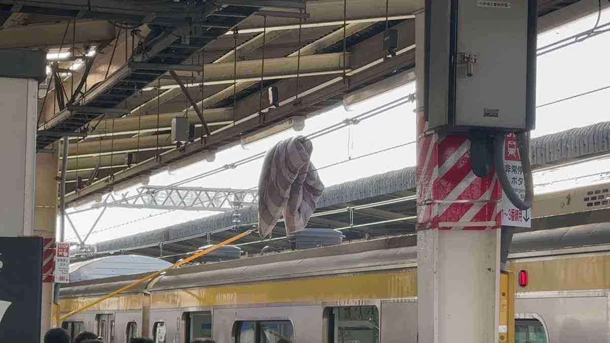 JR阿佐ヶ谷駅構内の架線に布団引っかかる…一時運転を見合わせ