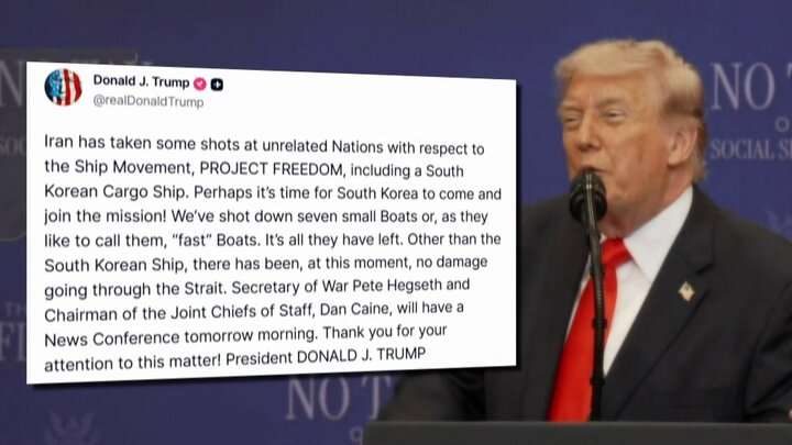 「アメリカ軍がイランの小型船7隻を撃沈」トランプ大統領がSNSに投稿　退避支援「プロジェクト・フリーダム」中に