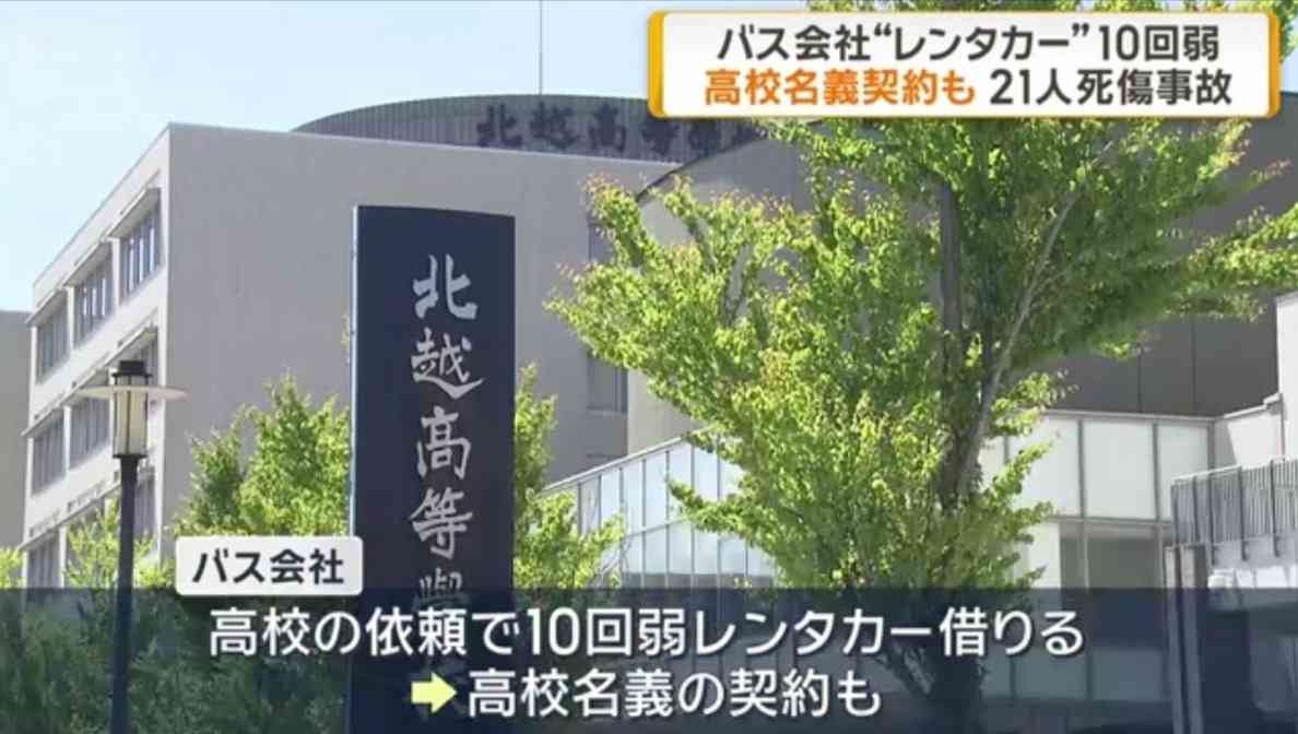 21人死傷バス事故　高校依頼で複数回“レンタカー”