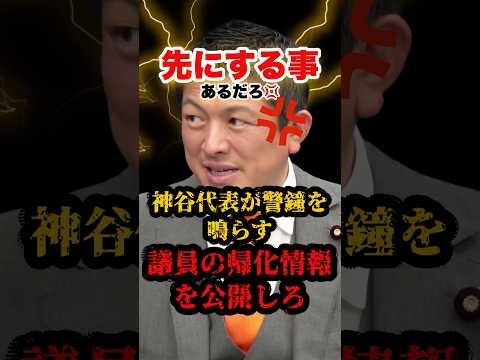 【帰化問題】スパイ防止法意味あるの？?神谷代表が警鐘を鳴らす‼︎議員の帰化情報を公開しろ‼︎『スパイ防止法』『神谷宗幣』『帰化情報』