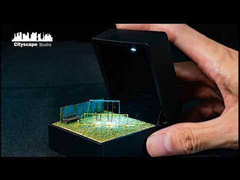 【ミニチュア】指輪ケースの中に小さな公園のジオラマ作ってみた