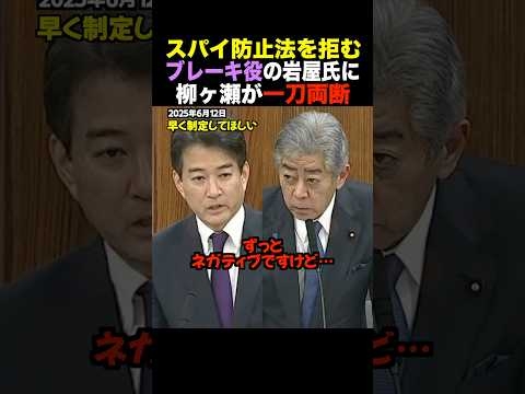 ?80万再生！【核心】柳ヶ瀬裕文が激怒。スパイ防止法を拒む岩屋外相の“正体”を暴露ｗ 高市政権の足を引っ張る「慎重論」の闇 #shorts