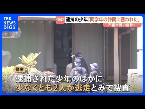 「同じ学年の仲間に誘われた」逮捕の16歳少年　少なくとも2人が逃走中 高級外車を使用した可能性も　栃木69歳女性強盗殺人事件｜TBS NEWS DIG
