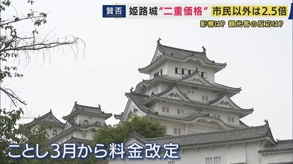 「2人で5000円。『高っ！』と思って」と言う人も　姫路城で導入「二重価格」姫路市民は入場料1000円　市民以外は2500円　橋下氏「マイナンバーカードで線引きして一時滞在の外国人には高い料金を」提言　元テレ朝アナ・西脇弁護士「広がると分断生じる」反論｜FNNプライムオンライン