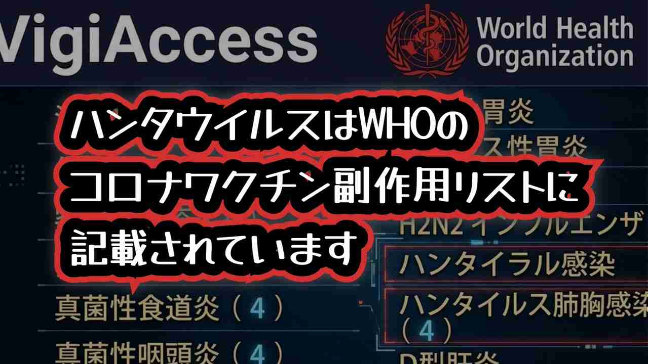 ◆ハンタウイルスはWHOのコロナワクチン副作用リストに記載されています - ニコニコ動画