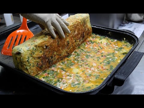 계란 50개! 대왕 계란말이 / 50 eggs! giant rolled omelette / korean street food