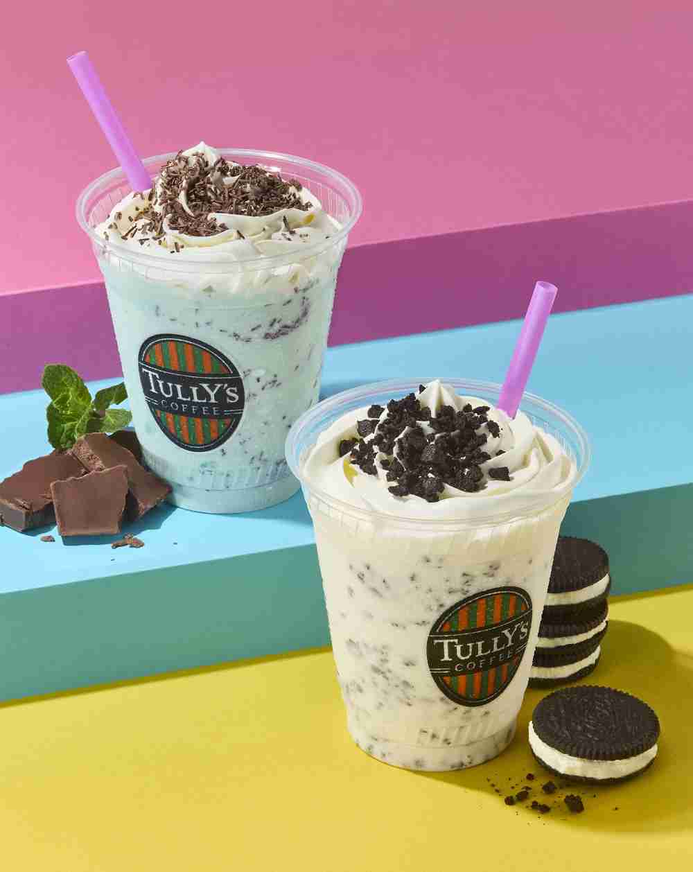 【タリーズ史上初】アイスクリームがモチーフの新ドリンク「チョコミントシェイク」「クッキー&クリームシェイク」