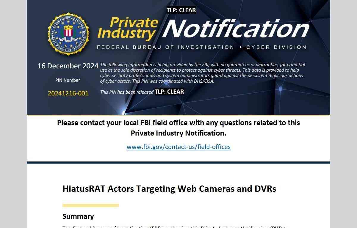 中国製ネットワークカメラとDVRが攻撃者に狙われている、FBIが警告 | TECH+（テックプラス）