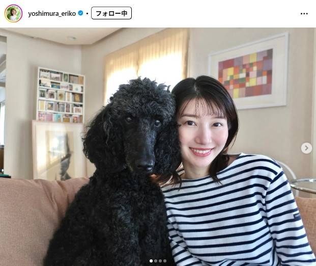 「座ったら背が同じ…」TBS吉村恵里子アナ、ビッグな愛犬との密着2ショットに「どっちもシュッと」「なんかニンゲンっぽい」