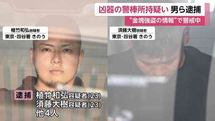 路上で凶器の“警棒”所持して強盗の準備か　少年3人含む男6人を逮捕　「買い取り店に持ち込みの金塊狙われる」情報で警察が警戒中