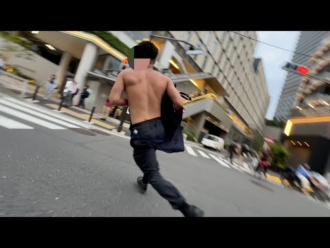 【過去最強】１８０超えのガタイで服を脱ぎ捨て爆走する疑いがある男と１時間以上格闘後、警察署へ連行　ドキュメンタリー　日本のリアル　注意喚起　気をつけてください