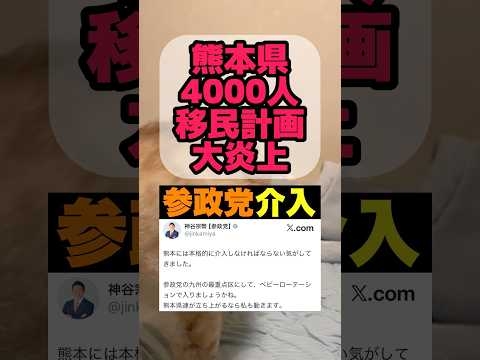 【ヤバい】熊本県が労働者を海外から連れてこようとしてる事に参政党の神谷代表が反応しました　#移民　#参政党  #外国人