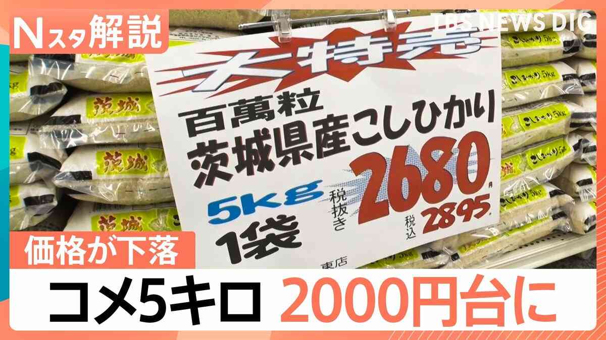 “物価高の象徴”コメ価格に変化が…下落が続き7月には2000円台に？【Nスタ解説】 | TBS NEWS DIG (1ページ)