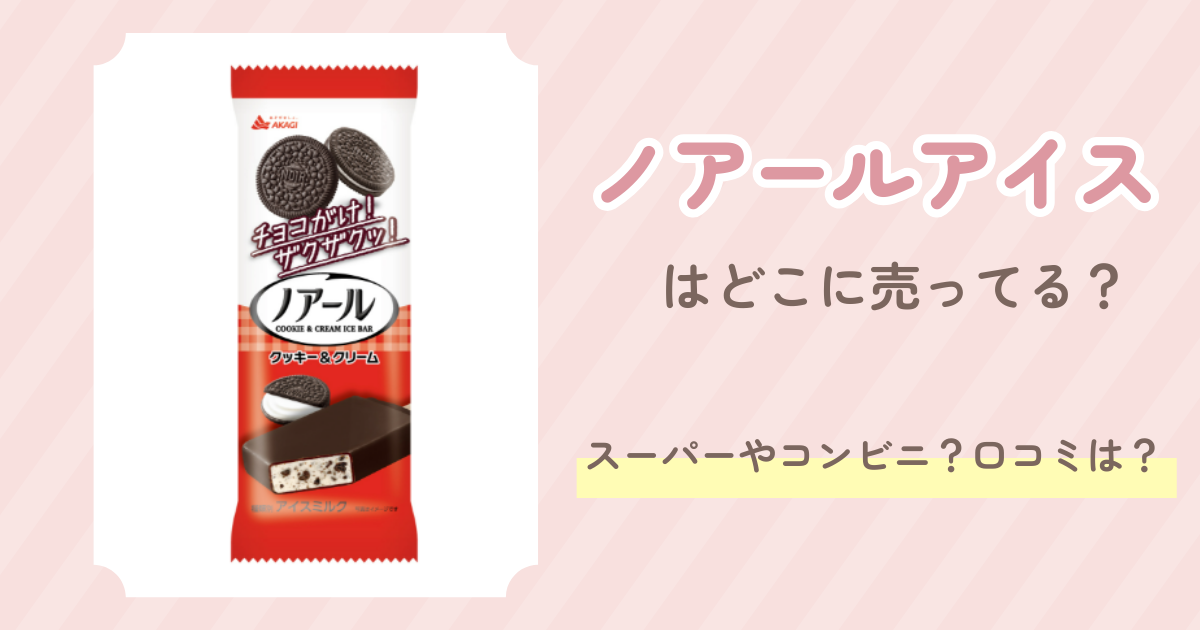 ノアールアイスはどこに売ってる？スーパーやコンビニ？口コミは？