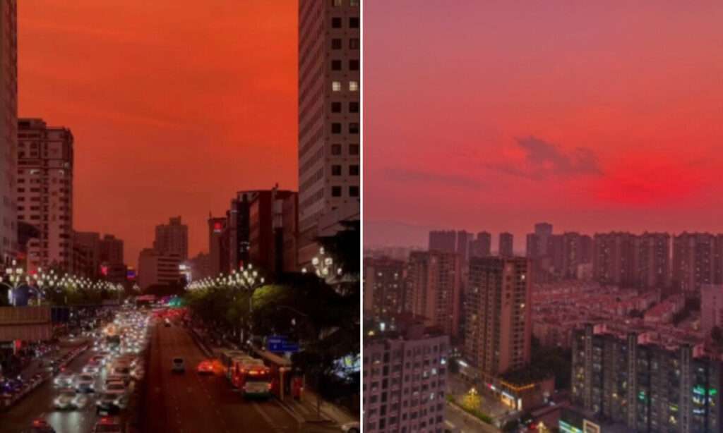 「血の色の太陽」に続き　「血の色の空」が出現＝雲南省【動画あり】 | 李淳風 | 幻日 | 赤い空 | 大紀元 エポックタイムズ