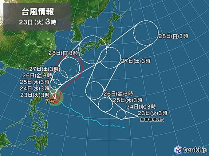 新たな台風が発生してダブル台風が日本接近の恐れ　台風7号は28日頃九州や四国へ(気象予報士 木村　雅洋 2026年06月23日) - 日本気象協会 tenki.jp