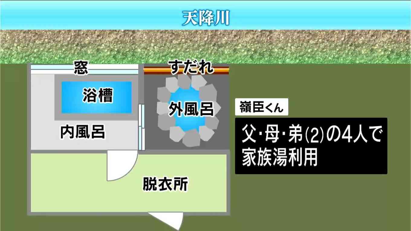 5歳男児が不明の浴室「湯船と同じ高さに窓」警察の到着時には窓が開いた状態　温泉施設で男の子行方不明　川を中心に捜索続く　鹿児島・霧島市　