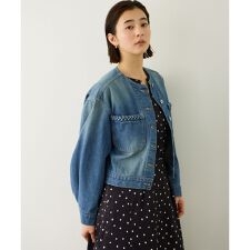 ノーカラーデニムジャケット(岡山デニム)/セットアップ対応・イージーケア | ロペ(ROPE