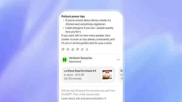 OpenAIの「ChatGPT」が日本で広告表示をスタート、Freeと「Go」利用ユーザーが対象（ネットショップ担当者フォーラム） - Yahoo!ニュース