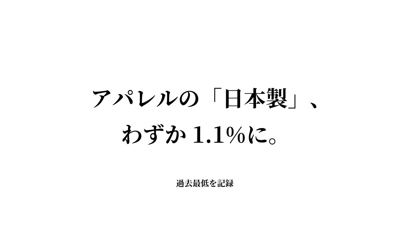 「Made in Japan」が消えていく未来　国産衣料は過去最低　「約99%が海外製」という衝撃 #エキスパートトピ（砂押貴久） - エキスパート - Yahoo!ニュース