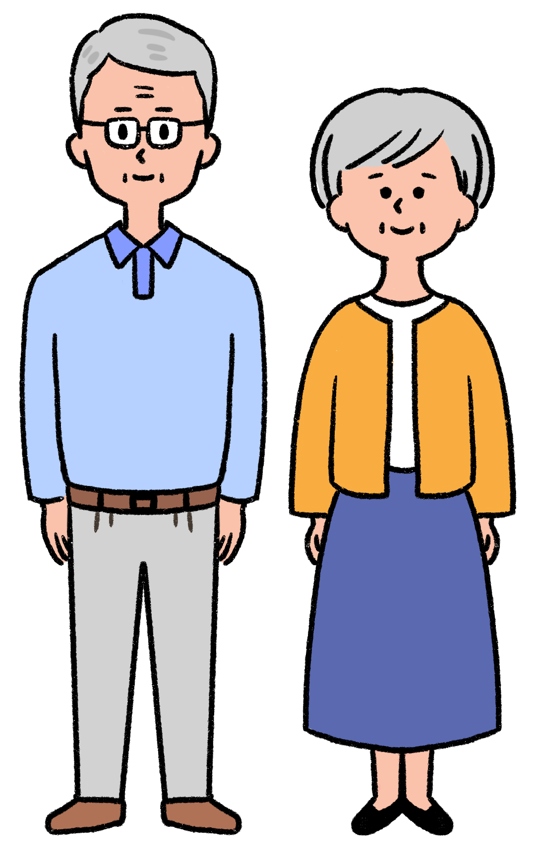 高齢の両親のイラスト