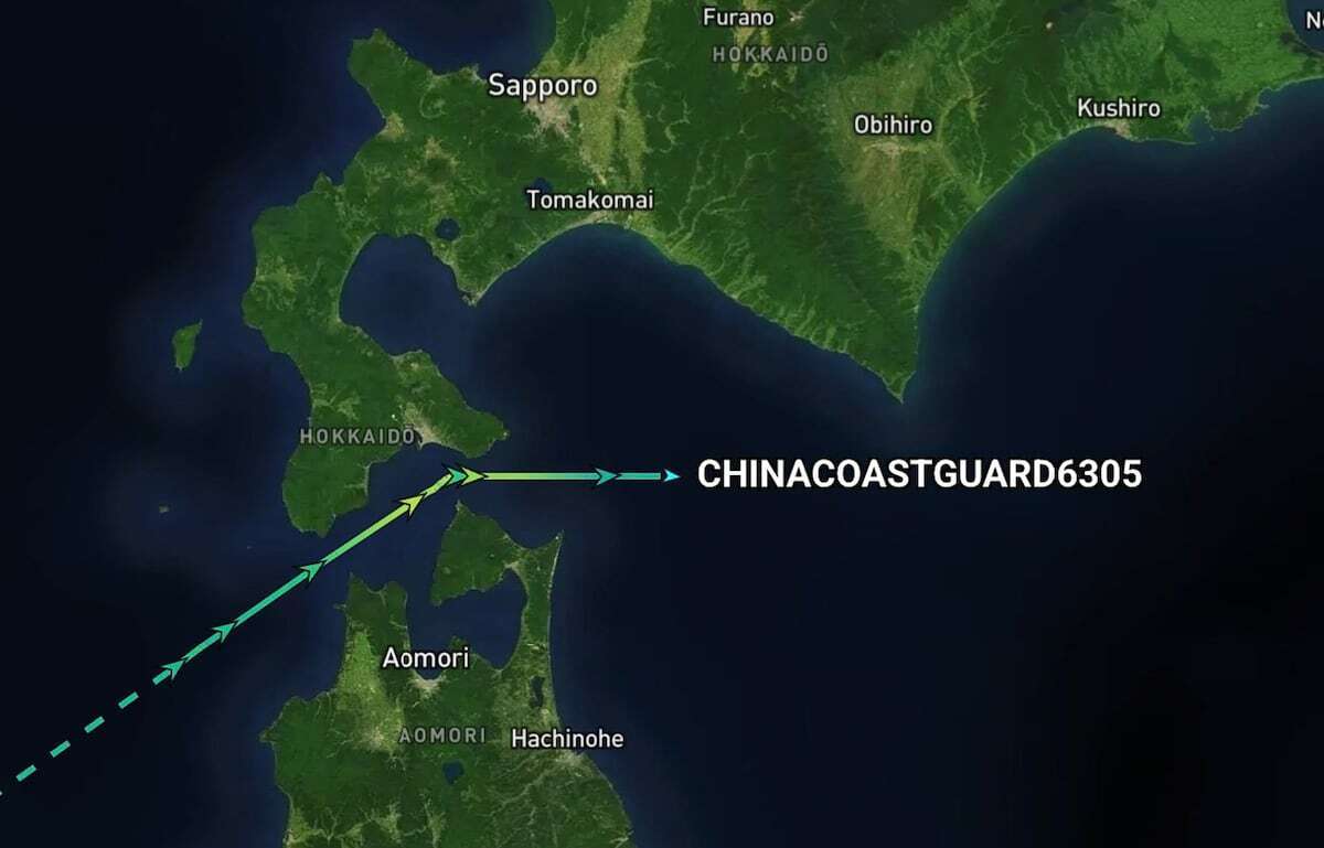 中国海警船2隻が津軽海峡を通過、漁業監視で太平洋へ　1隻は過去に青森沖で領海侵入も（産経新聞） - Yahoo!ニュース