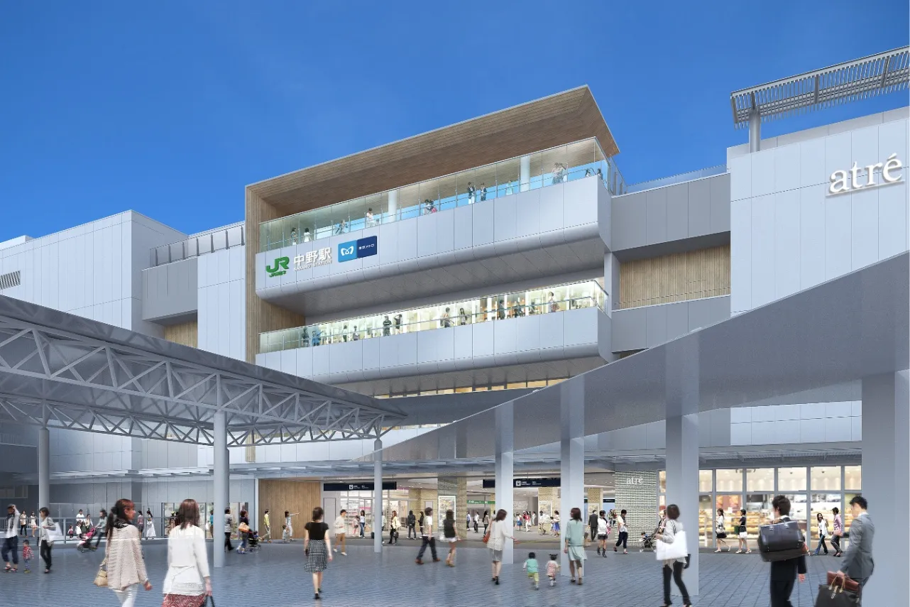 中野駅に「アトレ中野」26年12月開業、新改札直結の駅ビルに約70ショップ＆屋上BBQ