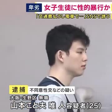 中学3年女子生徒に性的暴行か　25歳韓国籍の男を逮捕「交通費払うしおいでよ」SNSで誘う　9歳と12歳の少女への性的暴行の罪ですでに起訴　余罪も捜査（関西テレビ） - Yahoo!ニュース