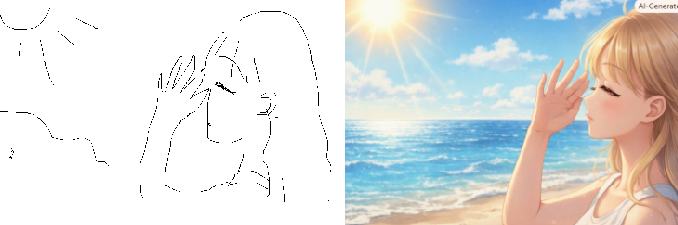 適当に描いた絵をAIに仕上げてもらうトピ