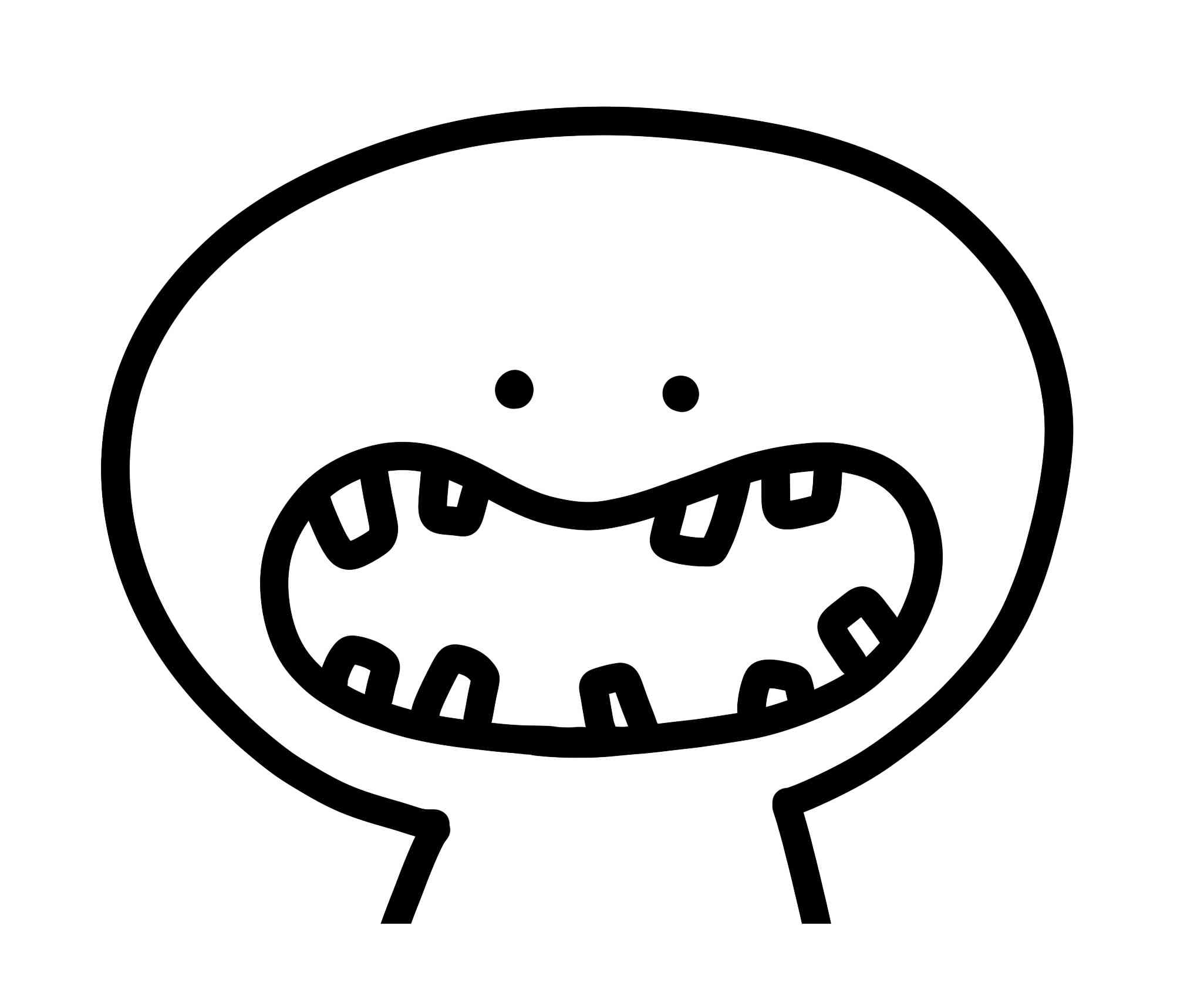歯が抜けたままの旦那を表したイラスト