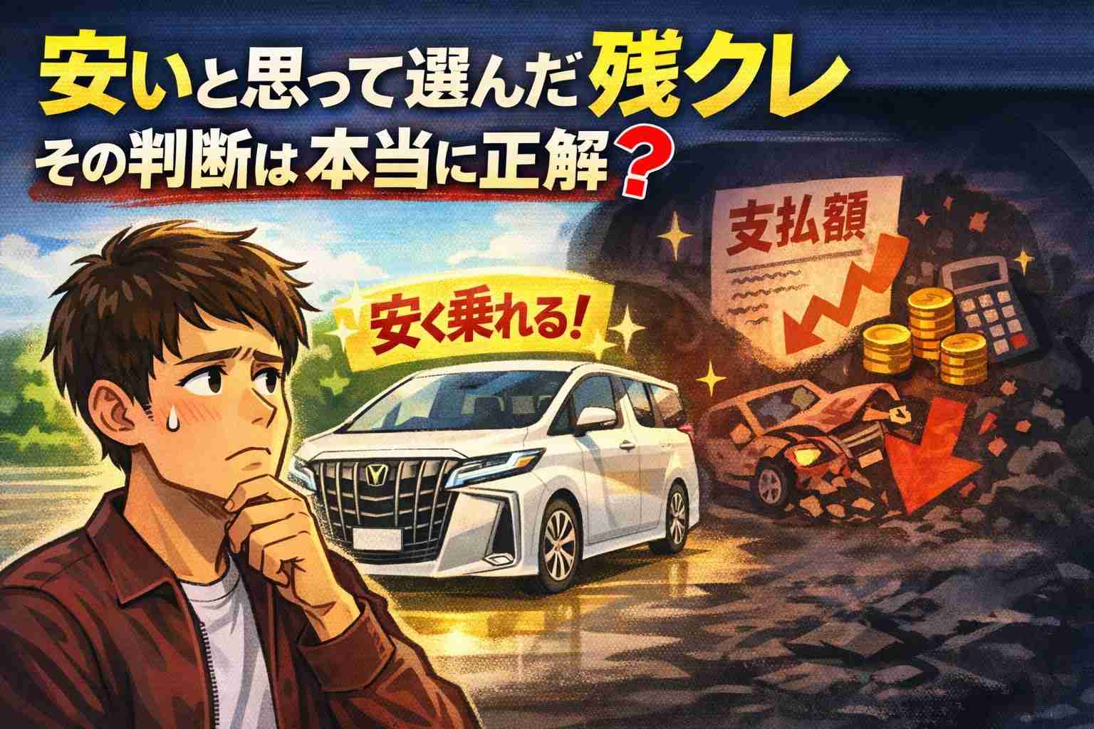 【調査】安いと思って選んだ残クレ、その判断は本当に正解？　残クレ利用者の7割が仕組みを十分理解せず契約　「月々の安さ」で選ばれる車購入の落とし穴 | 株式会社スガワラくんのプレスリリース