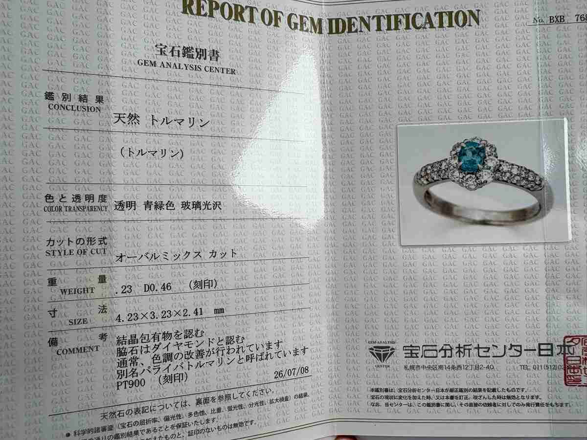 セカストで約5万円で買った鑑定書なしの指輪、宝飾店でお直しと鑑別してもらった結果…世界三大希少石「パライバトルマリン」と判定