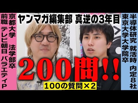 【ヤンマガ編集者】入社3年目コンビが100問100答！
