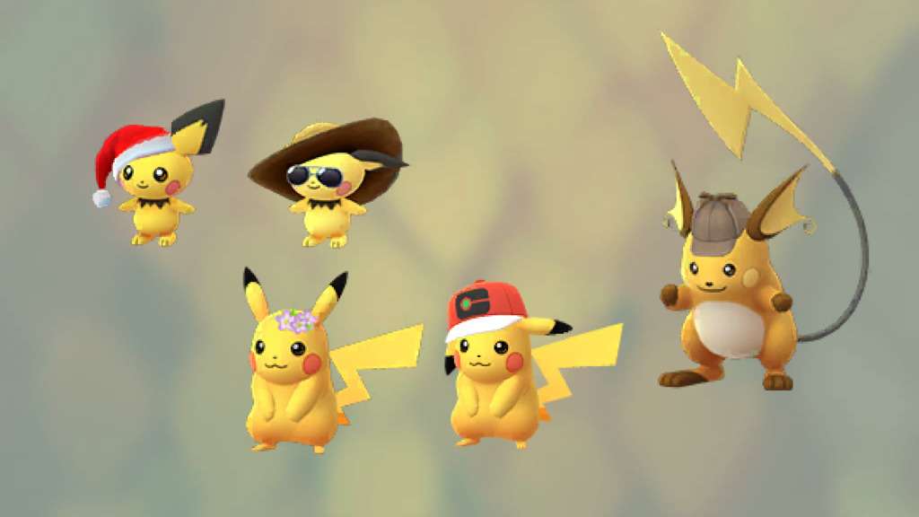 【ポケモンGO】コスチューム姿のピカチュウ・ピチュー・ライチュウの種類と登場履歴一覧｜ポケらく
