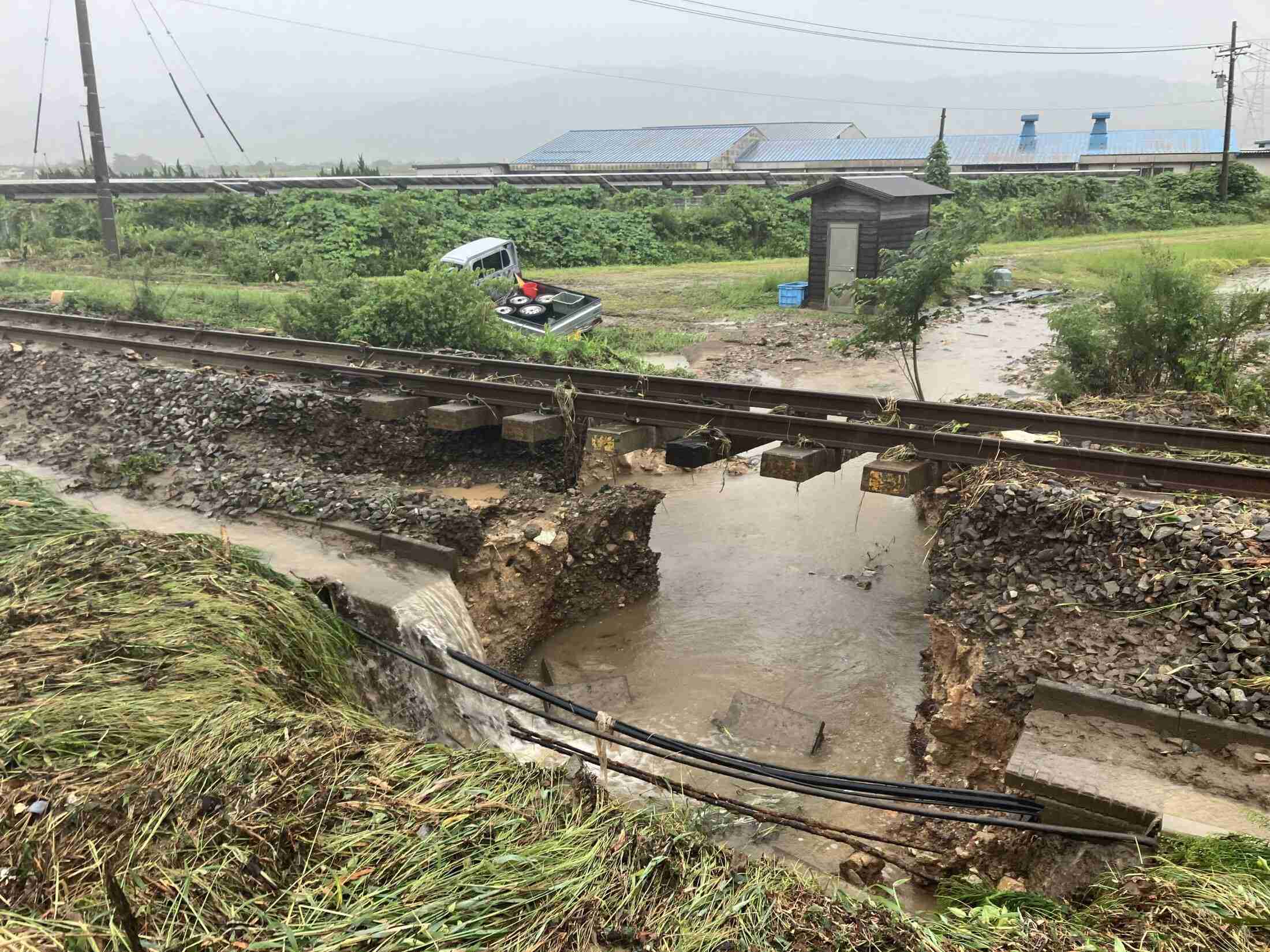 JR七尾線の線路損傷　金丸駅でレール水没（北國新聞社） - Yahoo!ニュース