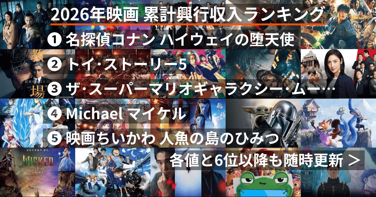 2026年映画興行収入ランキング日本国内と世界興収/評価一覧/洋画/邦画 - 映画ドラマ評価ピクシーン