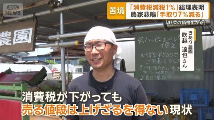 消費減税1%で「手取り7%減る」 納税免除農家の苦悩「販売価格上げざるを得ない」