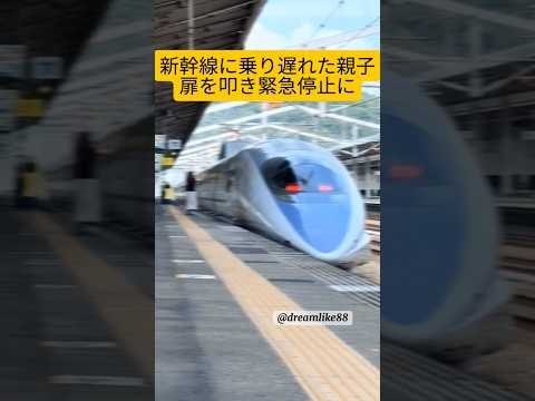 写真を撮ろうとして新幹線に乗り遅れた親子 扉を叩いて緊急停止に 車掌と駅員が激怒 #新幹線 #日本 #電車 #親子 #おすすめ #ひどい #ブチギレ #駅 #shorts #ショート