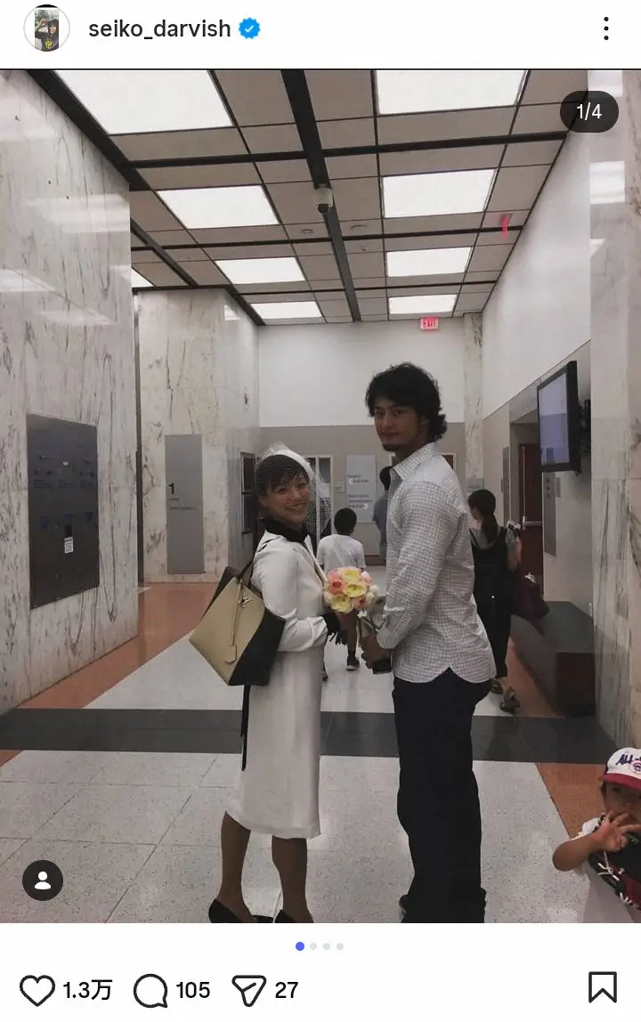 【記事全文】40歳迎えたダルビッシュと妻・聖子さんが結婚10周年！　思い出の「コートウェディング」ショット披露 - スポニチ Sponichi Annex 芸能