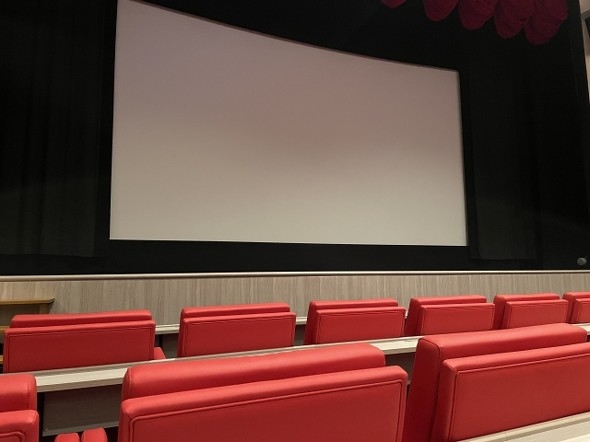 映画館で前の方に座る人