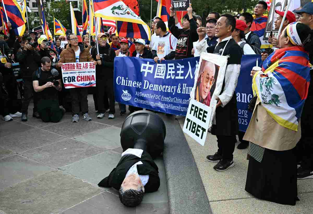 米ワシントンで「習近平帰れ」と抗議デモ　ホワイトハウス周辺で、中国政府に弾圧停止要求（時事通信） - Yahoo!ニュース